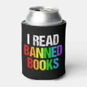 Ich lese verbotene Bücher Regenbogen Dosenkühler (Kanne Vorderseite)