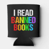 Ich lese verbotene Bücher Regenbogen Dosenkühler (Rückseite)