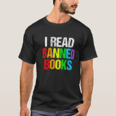 Ich lese verbotene Bücher Regenbogen T-Shirt (Vorderseite)