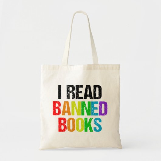 Ich lese verbotene Bücher Regenbogen Tragetasche (Vorne)