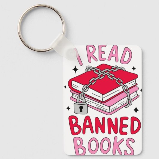 Ich lese verbotene Bücher Schlüsselanhänger (Vorderseite)