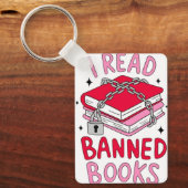 Ich lese verbotene Bücher Schlüsselanhänger (Vorderseite)