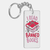 Ich lese verbotene Bücher Schlüsselanhänger (Vorderseite links)