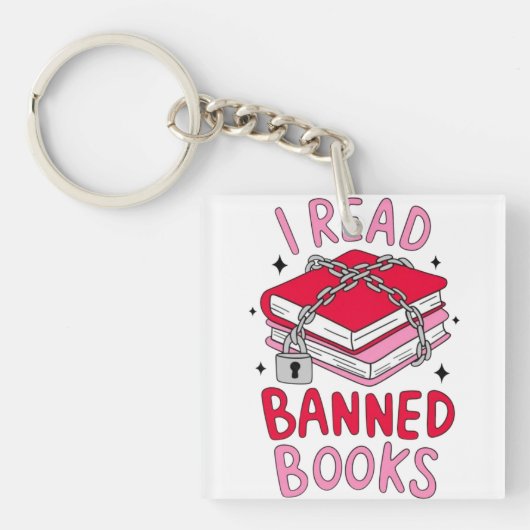 Ich lese verbotene Bücher Schlüsselanhänger (Vorderseite)