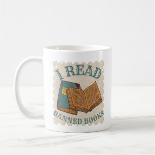 ich lese verbotene Bücher Vintage Bücher Liebhaber Kaffeetasse