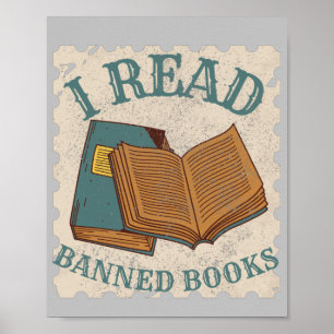 Ich lese verbotene Bücher Vintage Bücher Liebhaber Poster