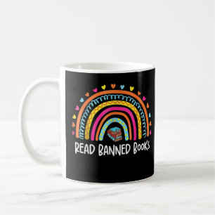 Ich lese verbotene Bücher Vintage Regenbogen Leseb Kaffeetasse