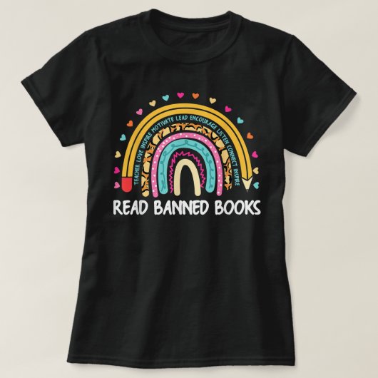 Ich lese verbotene Bücher zum Lesen von Bookworm T-Shirt (Design vorne)