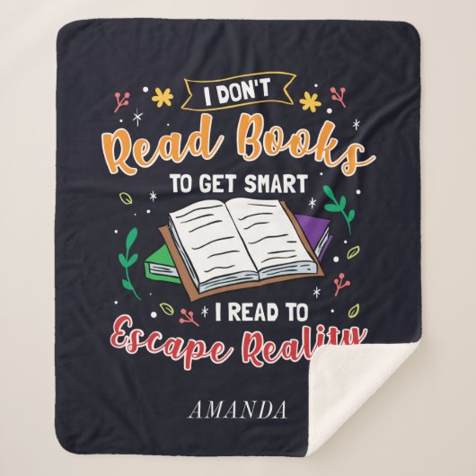 Ich lese vor der Realität Buch Nerd Personalisiert Sherpadecke (Vorderseite)