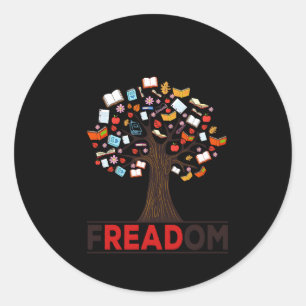 Ich lese, W. I Gewollt Banned Books Week Bibliothe Runder Aufkleber