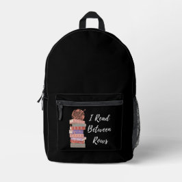 Ich lese zwischen den Reihen Häkeln Stricken Buchl Bedruckter Rucksack