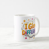 Ich leuchte anders Bunter Motivationsbecher Kaffeetasse (VorderseiteRechts)
