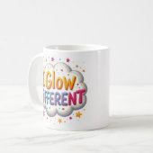 Ich leuchte anders Bunter Motivationsbecher Kaffeetasse (Vorderseite Links)