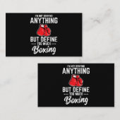 Ich leugne nichts Funny Boxing Lover Amateur Visitenkarte (Vorne/Hinten)