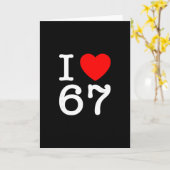 Ich liebe 67 67 Six Seven Meme  Karte (Gelbe Blume)