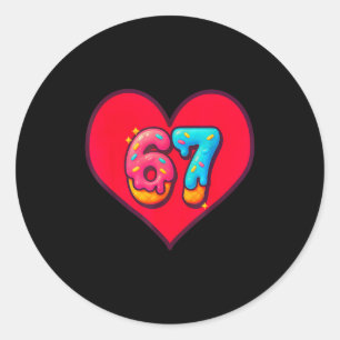 Ich liebe 67 Lustig Ich Herz 67 Geburtstag Für Män Runder Aufkleber