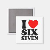Ich liebe 67 lustiger Meme Ich Herz Sechs Sieben  Magnet (Vorderseite/Rückseite)