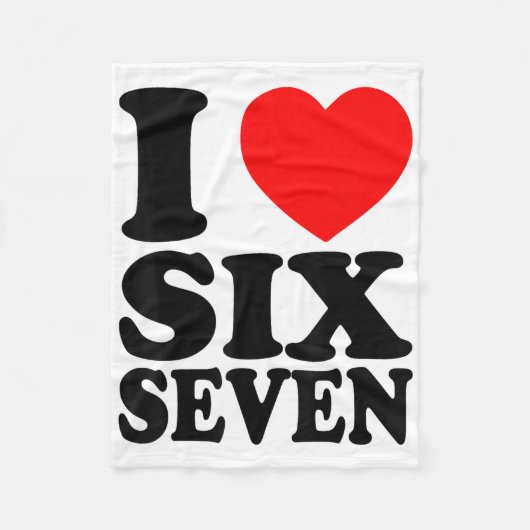 Ich liebe 67 lustiger Meme Ich Herz Six Seven Fleecedecke (Vorderseite)