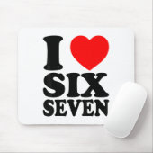 Ich liebe 67 lustiger Meme Ich Herz Six Seven Mousepad (Mit Mouse)