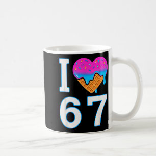 Ich liebe 67 Meme Herz 6 7 Merch Krimskrams Sechs Kaffeetasse