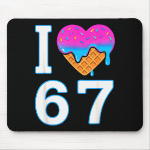 Ich liebe 67 Meme Herz 6 7 Merch Krimskrams Sechs  Mousepad