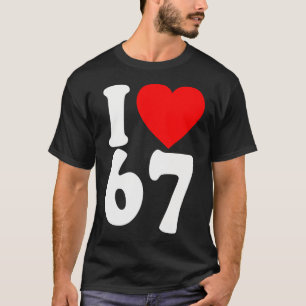 Ich liebe 67 Meme Six Seven passende Paare Valenti T-Shirt