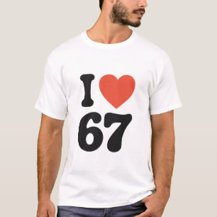 Ich liebe 67 Retro-Herz-T-Shirt T-Shirt