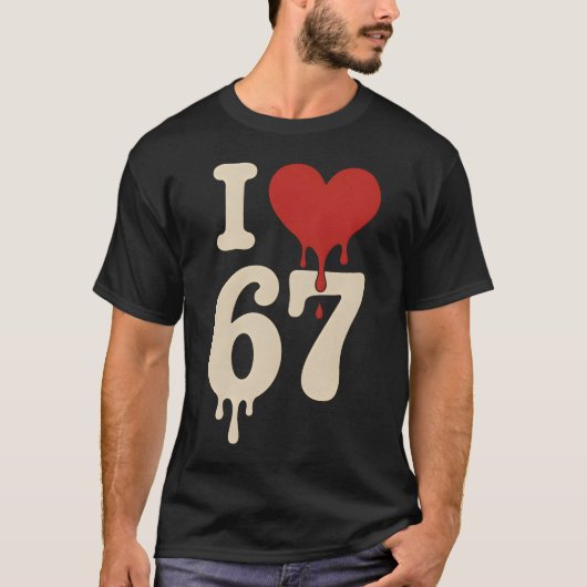 Ich liebe 67 Six Seven Meme Gen Alpha T-Shirt (Vorderseite)