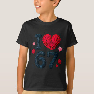 Ich liebe 67 süße gemütliche 67 gestrickte Garnmus T-Shirt