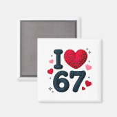 Ich liebe 67 Süße Gemütliche 67 Strickgarn Muster  Magnet (Vorderseite/Rückseite)