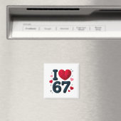 Ich liebe 67 Süße Gemütliche 67 Strickgarn Muster  Magnet (In Situ (Geschirrspüler))