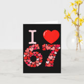 Ich liebe 67 Valentine Herz_ Lustiges Meme Nummer  Karte (Gelbe Blume)