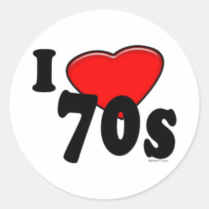 Ich liebe 70er Aufkleber