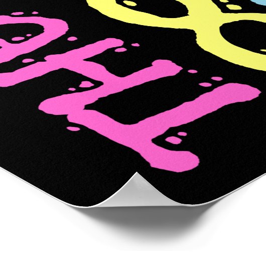 Ich Liebe 80er Disco-Kostüm Poster (Ecke)