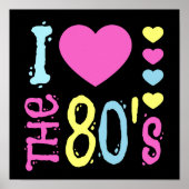 Ich Liebe 80er Disco-Kostüm Poster (Vorne)