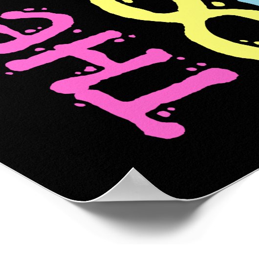 Ich Liebe 80er Disco-Kostüm Poster (Ecke)