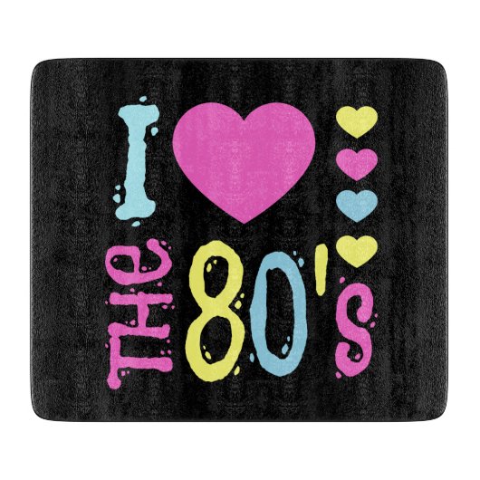 Ich Liebe 80er Disco-Kostüm Schneidebrett (Vorderseite)