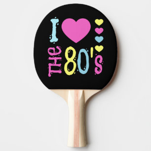 Ich Liebe 80er Disco-Kostüm Tischtennis Schläger
