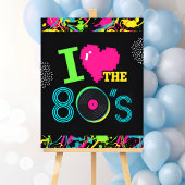 Ich Liebe 80er Neon Party-Zeichen Poster
