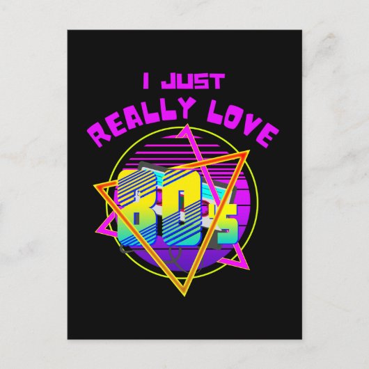 ICH LIEBE 80ER POSTKARTE (Vorderseite)
