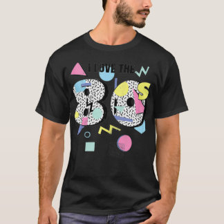 Ich Liebe 80er Retro Memphis Design T-Shirt