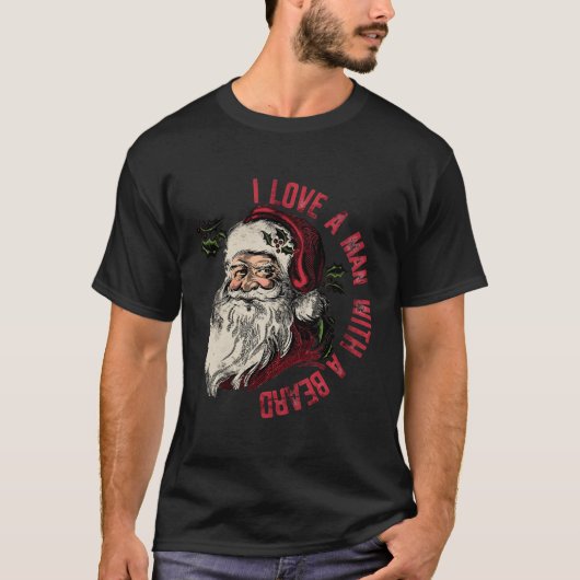Ich Liebe A mit Bart Santa Claus T-Shirt (Vorderseite)