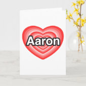 Ich Liebe Aaron. Ich Liebe dir Aaron. Herz Karte (Gelbe Blume)