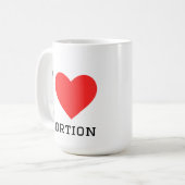 Ich liebe Abtreibung Kaffeetasse (Vorderseite Links)