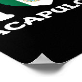 Ich liebe Acapulco Herz Mexiko-Flagge  Poster (Ecke)