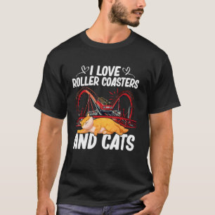 Ich liebe Achterbahnen und Katzen Katzenbesitzer V T-Shirt