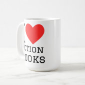 Ich liebe Action-Bücher Kaffeetasse (Vorderseite Links)