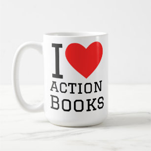 Ich liebe Action-Bücher Kaffeetasse