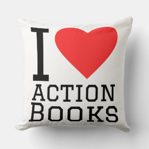 Ich liebe Action-Bücher Kissen