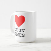 Ich liebe Action-Spiele Kaffeetasse (Vorderseite Links)